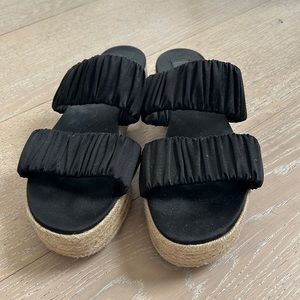 Black Espadrille platforms